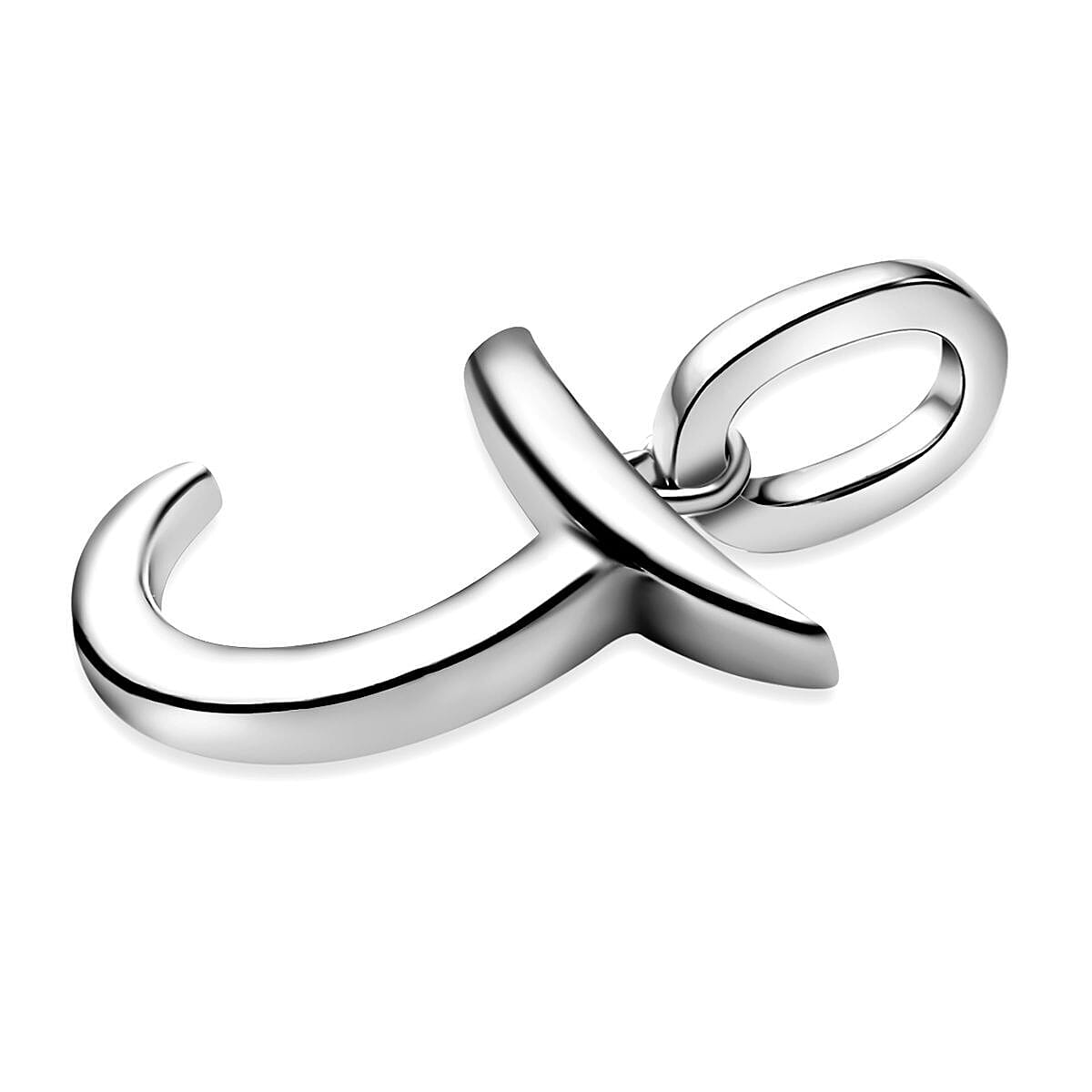 RACHEL GALLEY Rhodium Overlay Sterling Silver Initial J Pendant 3886136 4