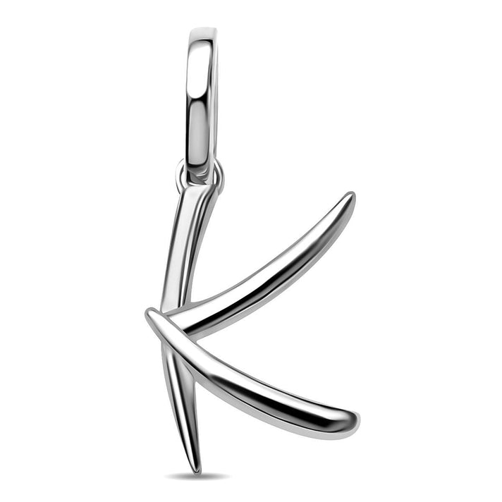 RACHEL GALLEY Rhodium Overlay Sterling Silver Initial K Pendant 3886137 1