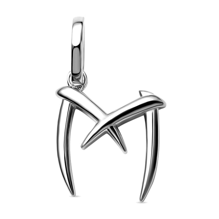 RACHEL GALLEY Rhodium Overlay Sterling Silver Initial M Pendant 3886139 1