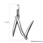 RACHEL GALLEY Rhodium Overlay Sterling Silver Initial N Pendant