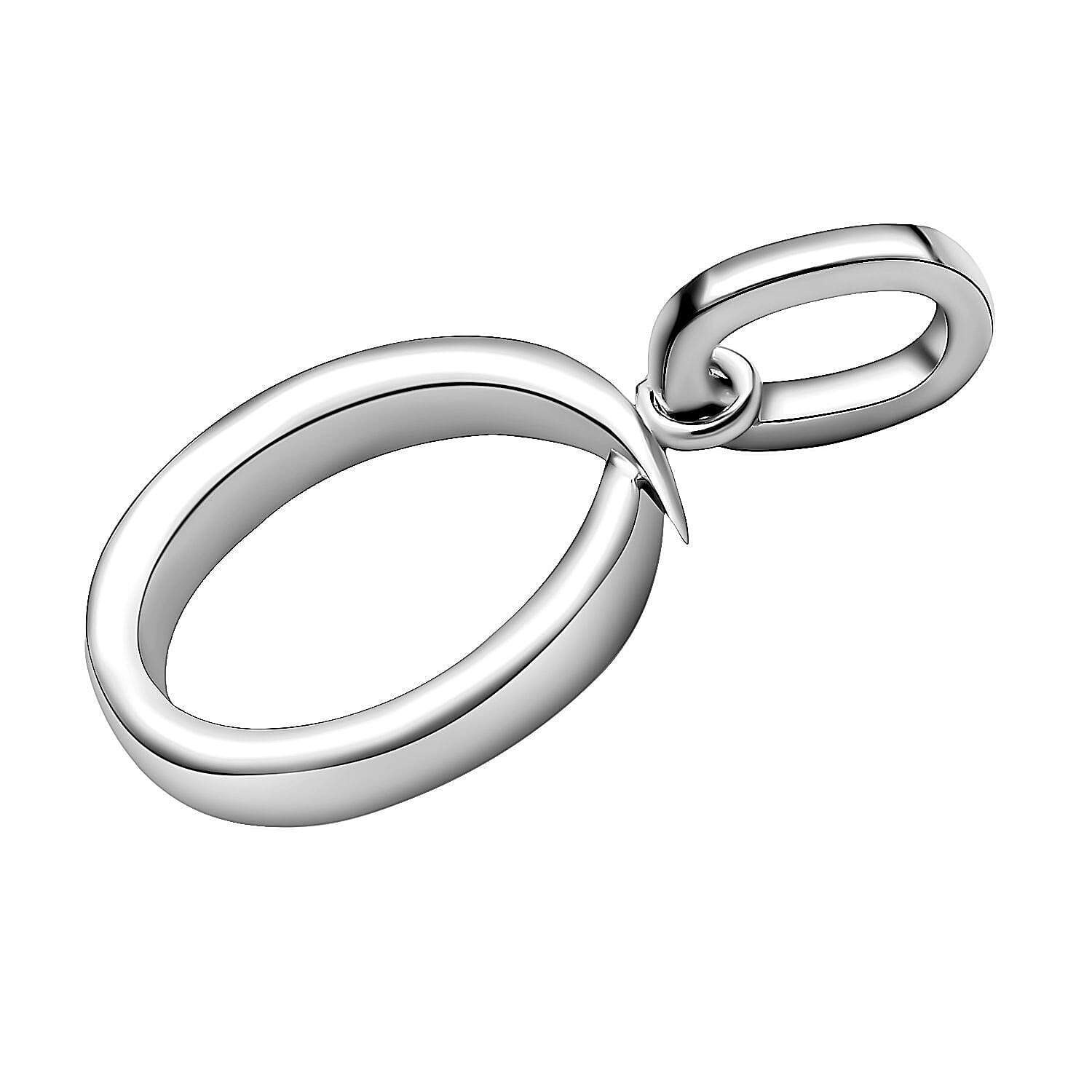 RACHEL GALLEY Rhodium Overlay Sterling Silver Initial O Pendant 3886141 4