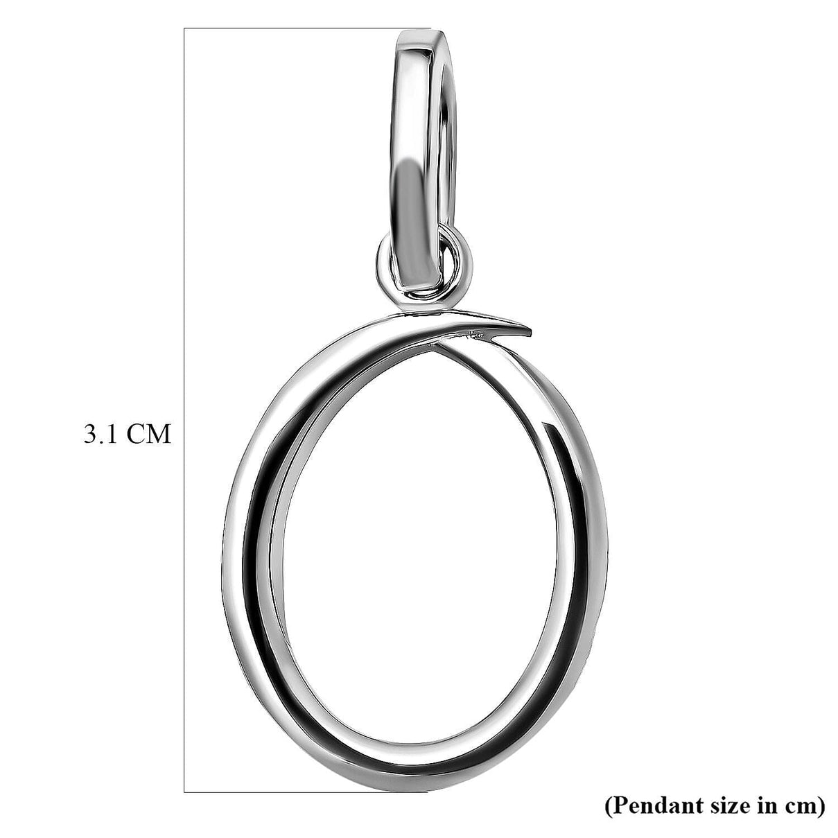RACHEL GALLEY Rhodium Overlay Sterling Silver Initial O Pendant 3886141 5