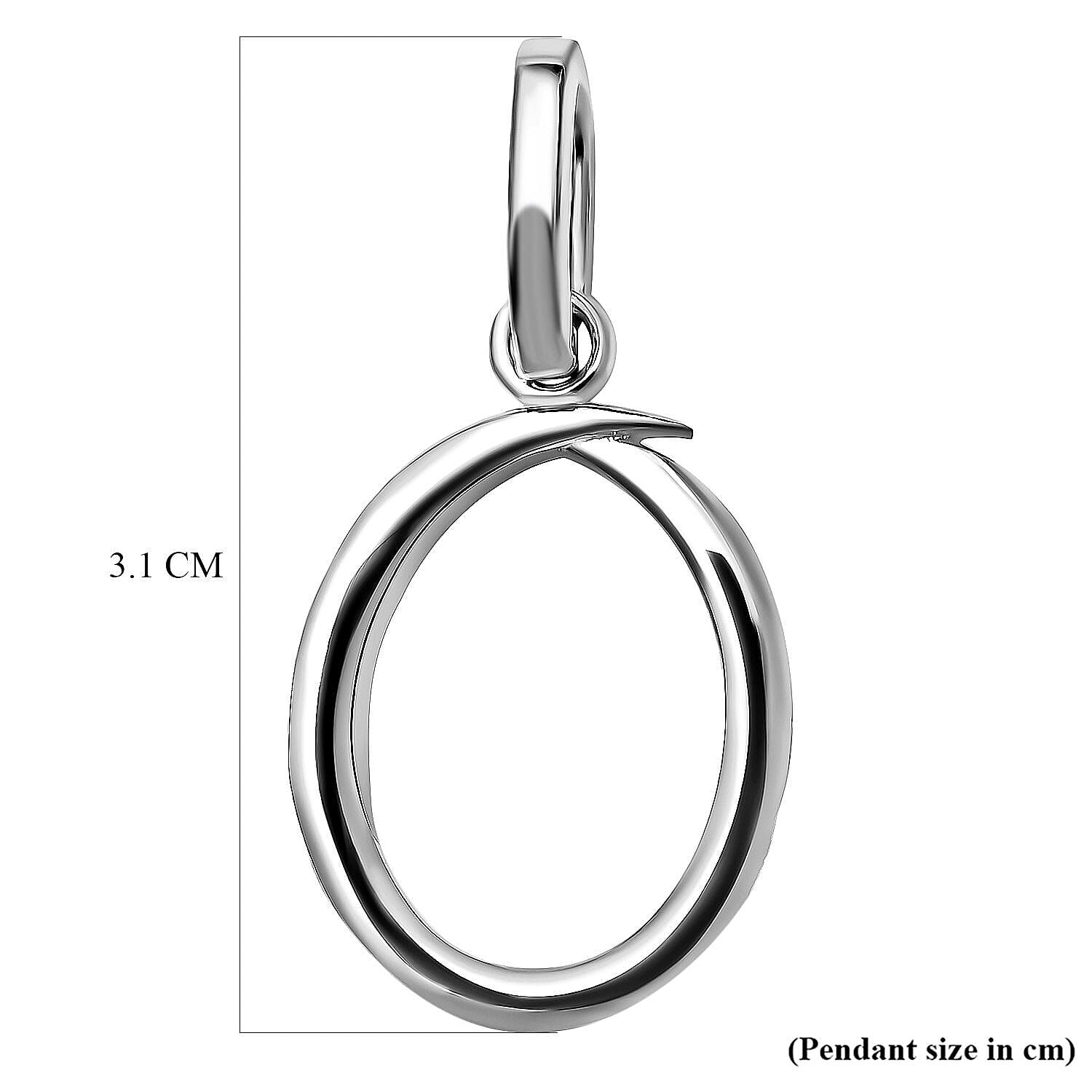 RACHEL GALLEY Rhodium Overlay Sterling Silver Initial O Pendant 3886141 5
