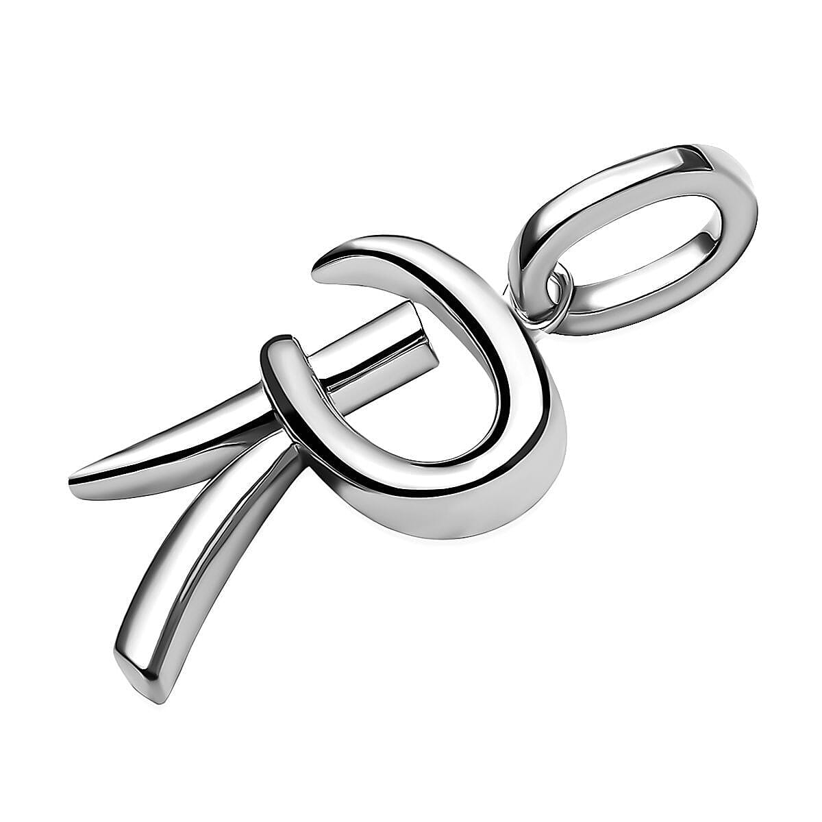 RACHEL GALLEY Rhodium Overlay Sterling Silver Initial R Pendant 3886146 4