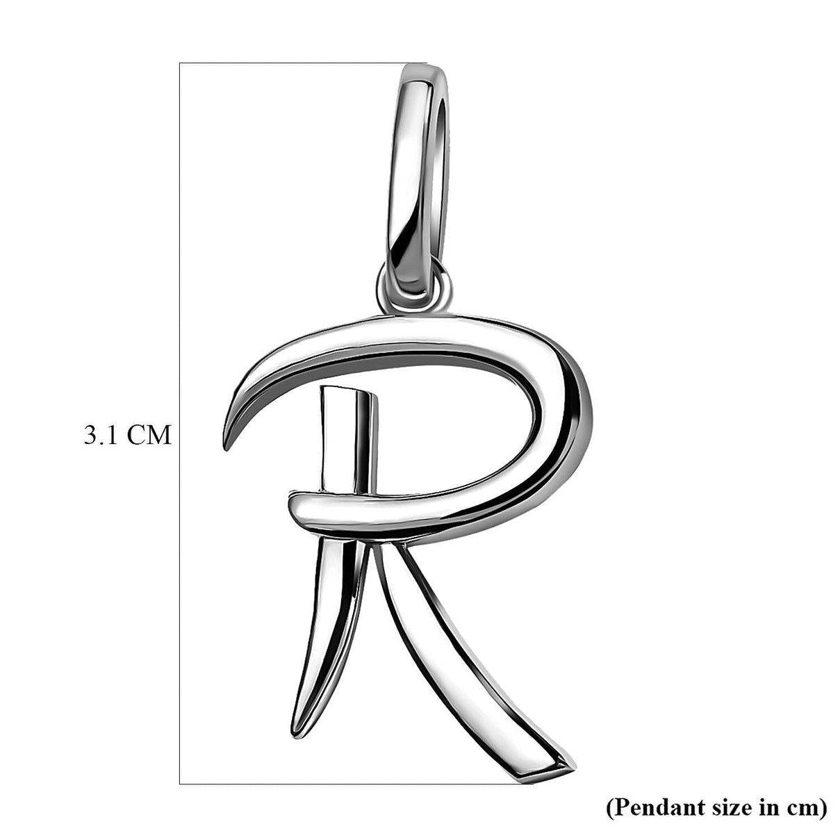 RACHEL GALLEY Rhodium Overlay Sterling Silver Initial R Pendant 3886146 5