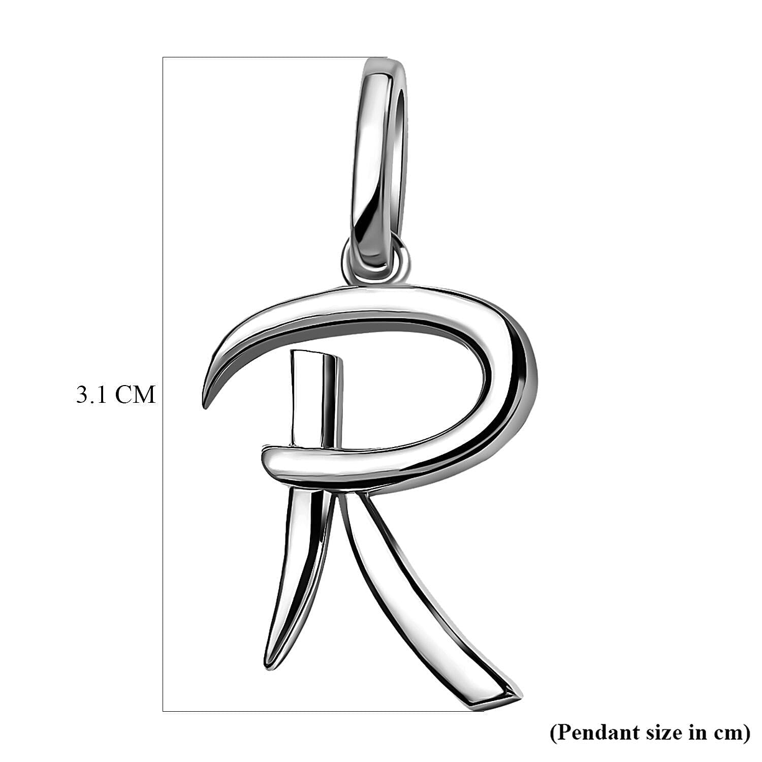 RACHEL GALLEY Rhodium Overlay Sterling Silver Initial R Pendant 3886146 5