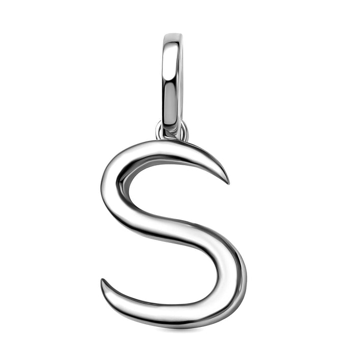RACHEL GALLEY Rhodium Overlay Sterling Silver Initial S Pendant 3886148 1
