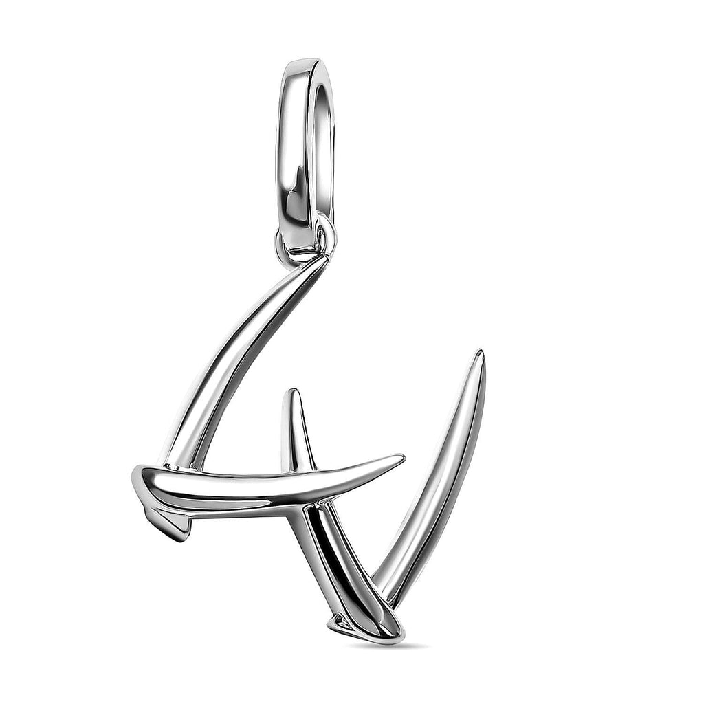 RACHEL GALLEY Rhodium Overlay Sterling Silver Initial W Pendant