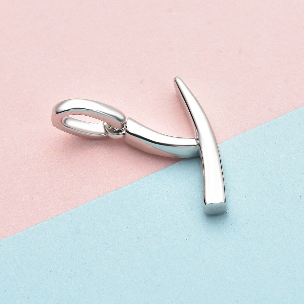 RACHEL GALLEY Rhodium Overlay Sterling Silver Initial Y Pendant 3886156 3