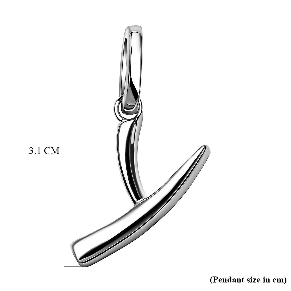 RACHEL GALLEY Rhodium Overlay Sterling Silver Initial Y Pendant 3886156 5