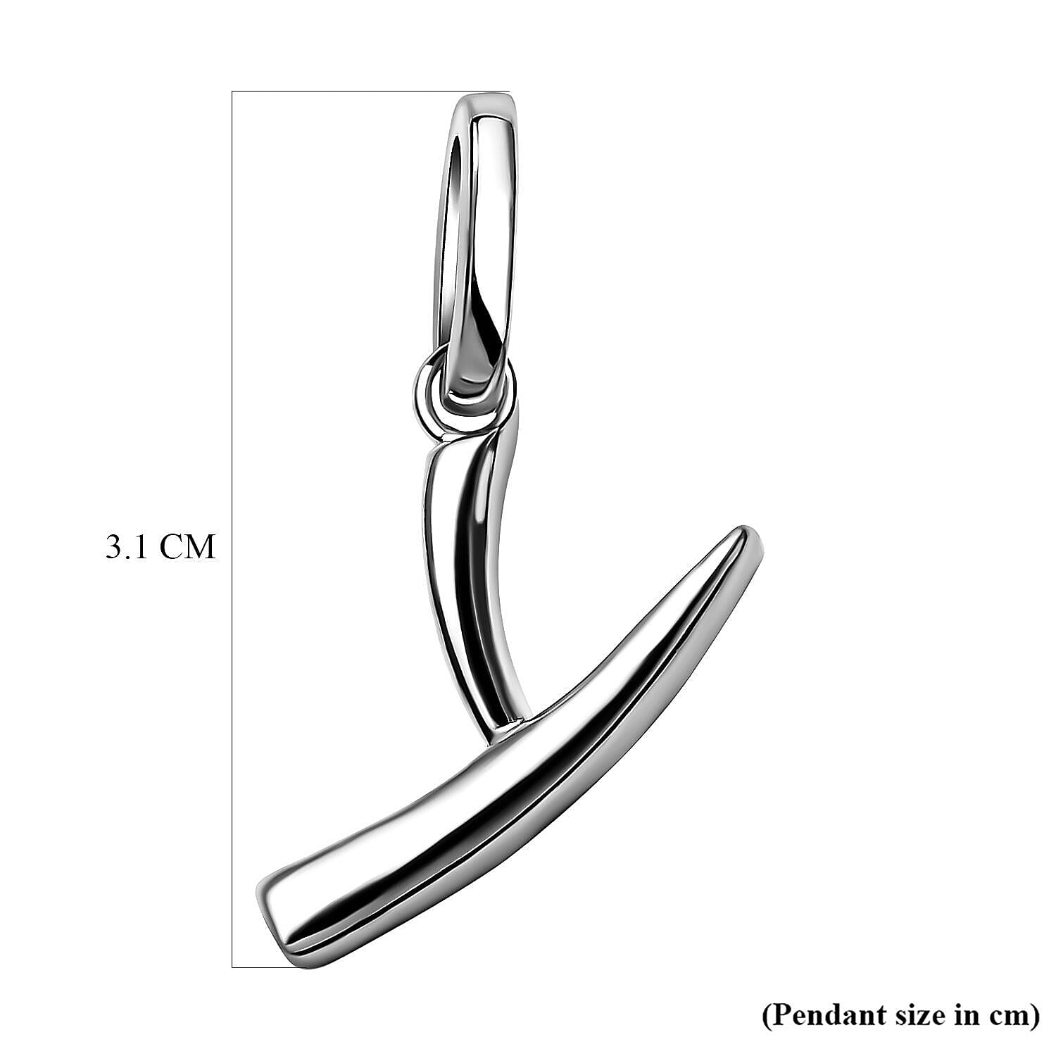 RACHEL GALLEY Rhodium Overlay Sterling Silver Initial Y Pendant 3886156 5