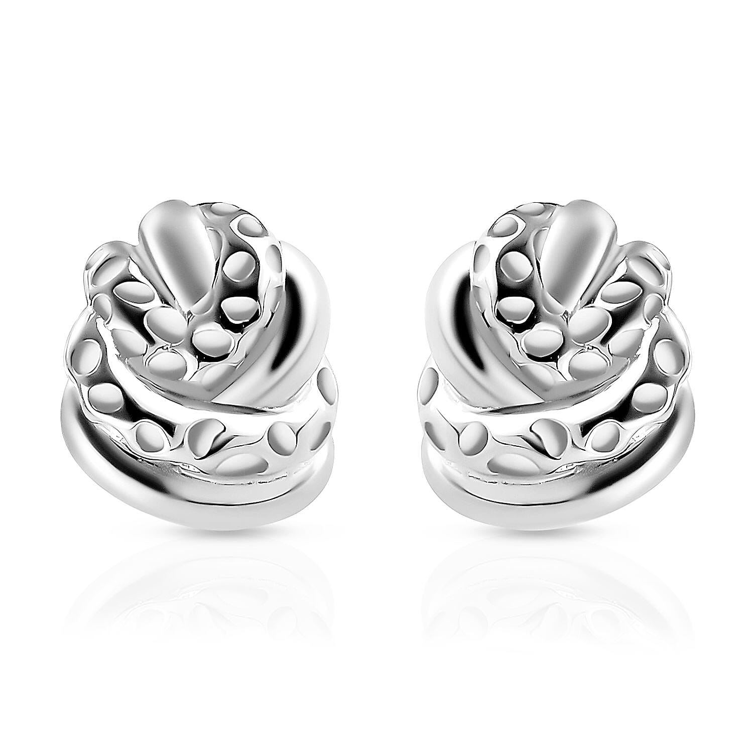 RACHEL GALLEY Rhodium Overlay Sterling Silver Knot Earrings (with Push Back) 3860730 0