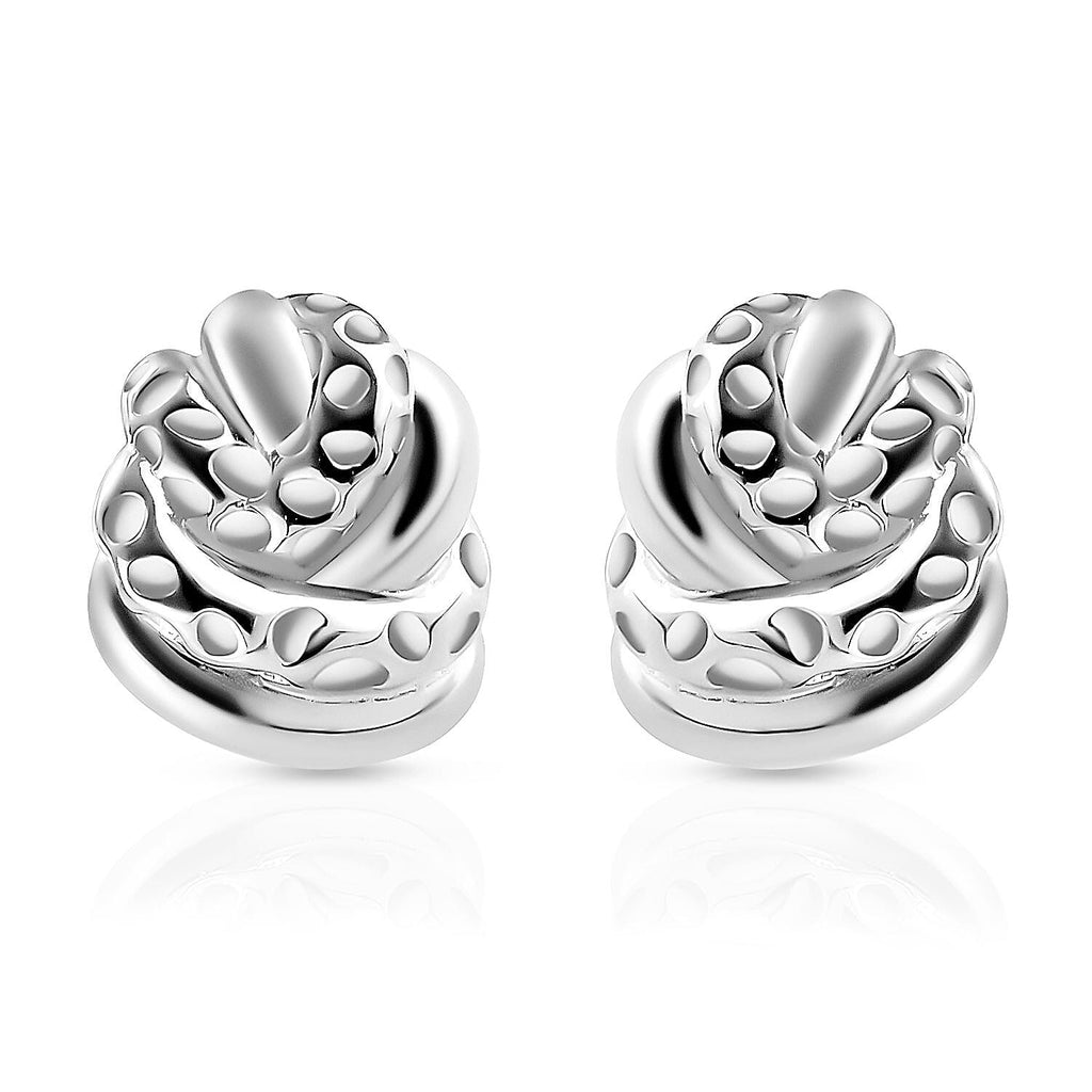 RACHEL GALLEY Rhodium Overlay Sterling Silver Knot Earrings (with Push Back)