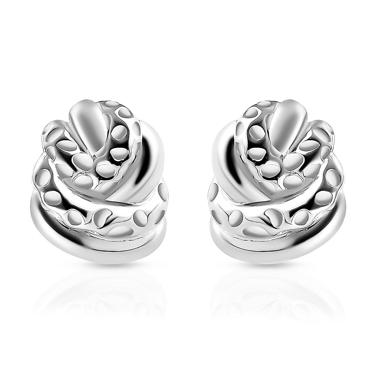 RACHEL GALLEY Rhodium Overlay Sterling Silver Knot Earrings (with Push Back) 3860730 6
