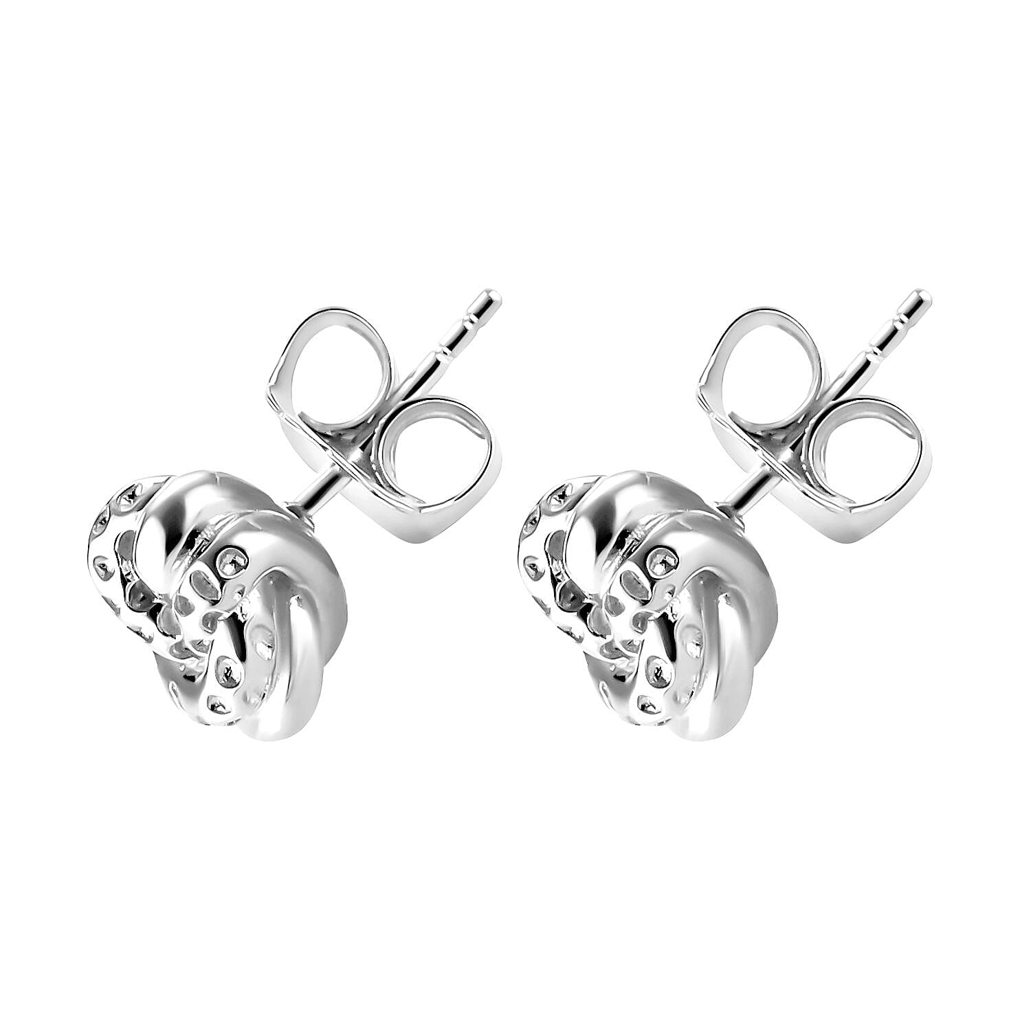 RACHEL GALLEY Rhodium Overlay Sterling Silver Knot Earrings (with Push Back) 3860730 9