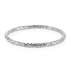 RACHEL GALLEY Rhodium Overlay Sterling Silver Lattice Bangle (SIze 7.5), Silver Wt. 16.04 Gms