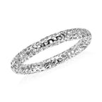 RACHEL GALLEY Rhodium Overlay Sterling Silver Lattice Bangle (Size 7.5), Silver Wt. 45.4 Gms
