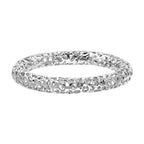 RACHEL GALLEY Rhodium Overlay Sterling Silver Lattice Bangle (Size 7.5), Silver Wt. 45.4 Gms