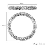 RACHEL GALLEY Rhodium Overlay Sterling Silver Lattice Bangle (Size 7.5), Silver Wt. 45.4 Gms
