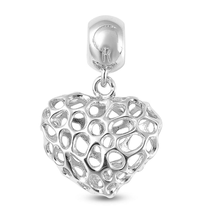 RACHEL GALLEY Rhodium Overlay Sterling Silver Lattice Heart Charm Pendant 2893553 1