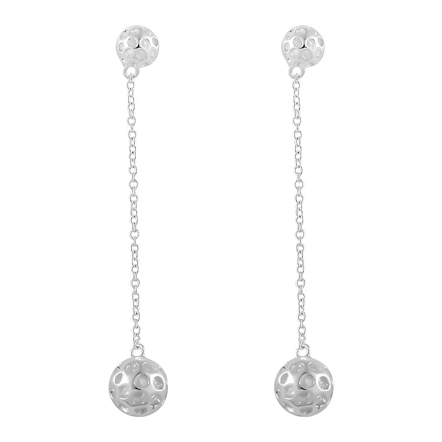 RACHEL GALLEY Rhodium Overlay Sterling Silver Mini Globe Drop Earrings (With Push Back) 2201984 0