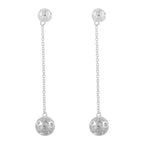 RACHEL GALLEY Rhodium Overlay Sterling Silver Mini Globe Drop Earrings (With Push Back)