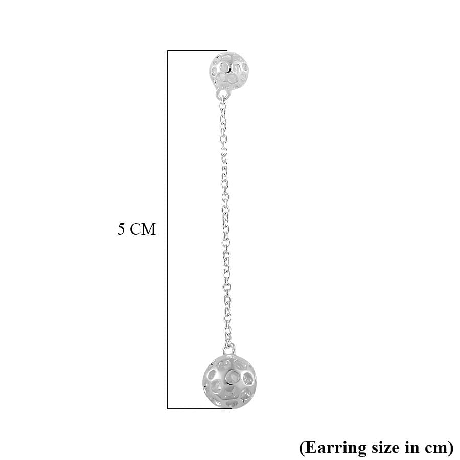 RACHEL GALLEY Rhodium Overlay Sterling Silver Mini Globe Drop Earrings (With Push Back)