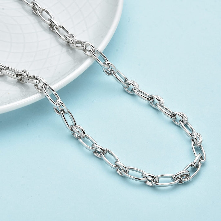 RACHEL GALLEY Rhodium Overlay Sterling Silver Link Necklace (Size - 20) with Lobster Clasp 3889911 2