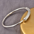 RACHEL GALLEY Rhodium Overlay Sterling Silver Ocean Bangle (Size 7.5), Silver Wt. 32.39 Gms