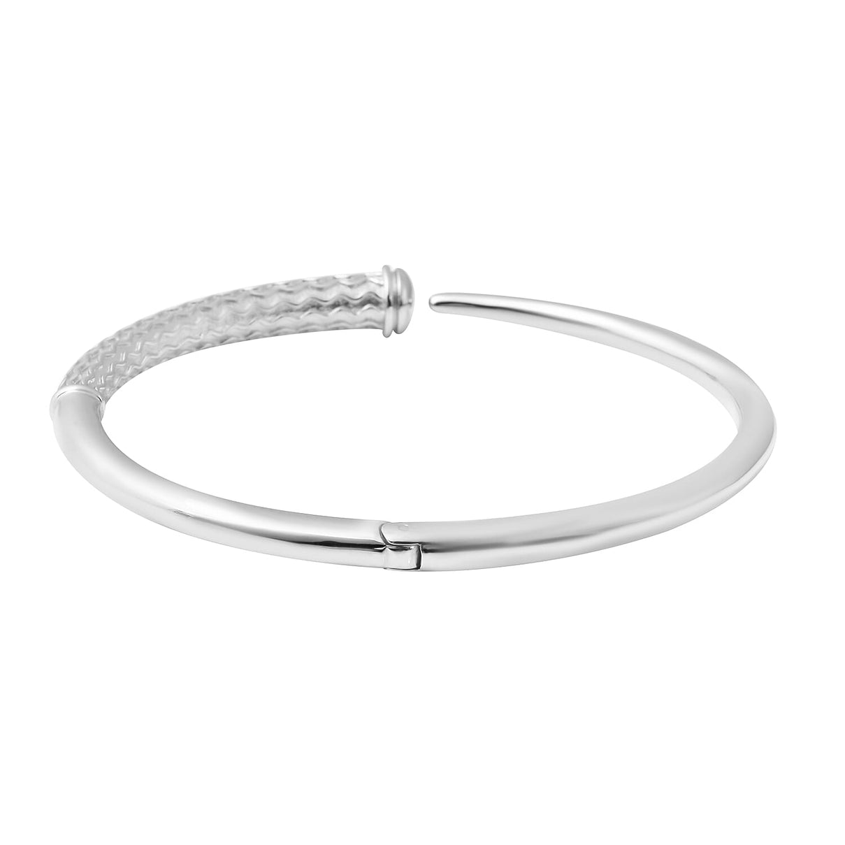 RACHEL GALLEY Rhodium Overlay Sterling Silver Ocean Bangle (Size 7.5), Silver Wt. 32.39 Gms 3881066 13