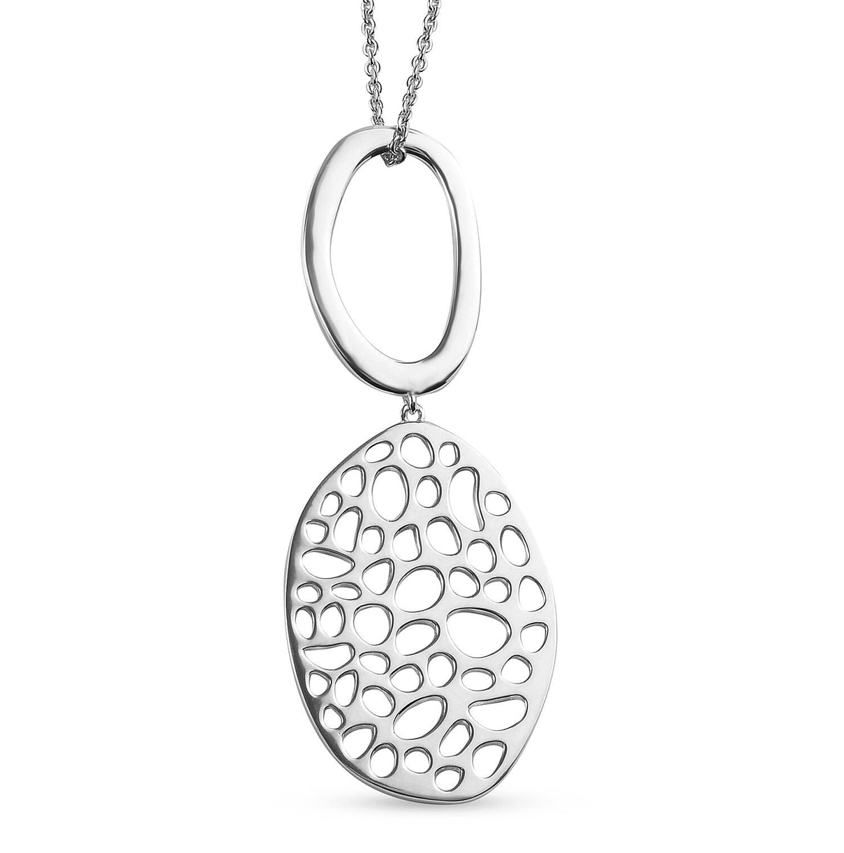 RACHEL GALLEY Rhodium Overlay Sterling Silver Pendant with Chain (Size 30) 3873546 0