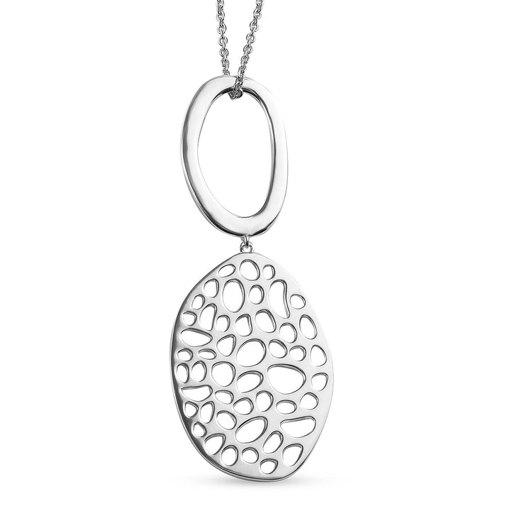 RACHEL GALLEY Rhodium Overlay Sterling Silver Pendant with Chain (Size 30) 3873546 1