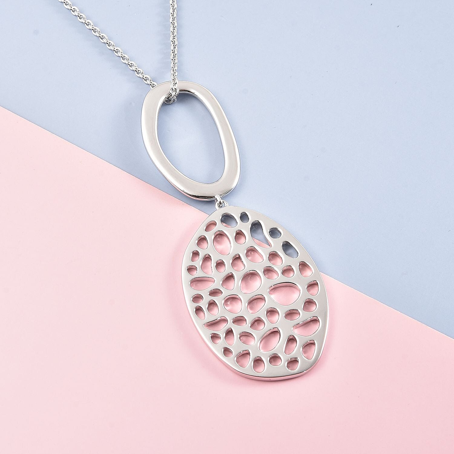 RACHEL GALLEY Rhodium Overlay Sterling Silver Pendant with Chain (Size 30) 3873546 2