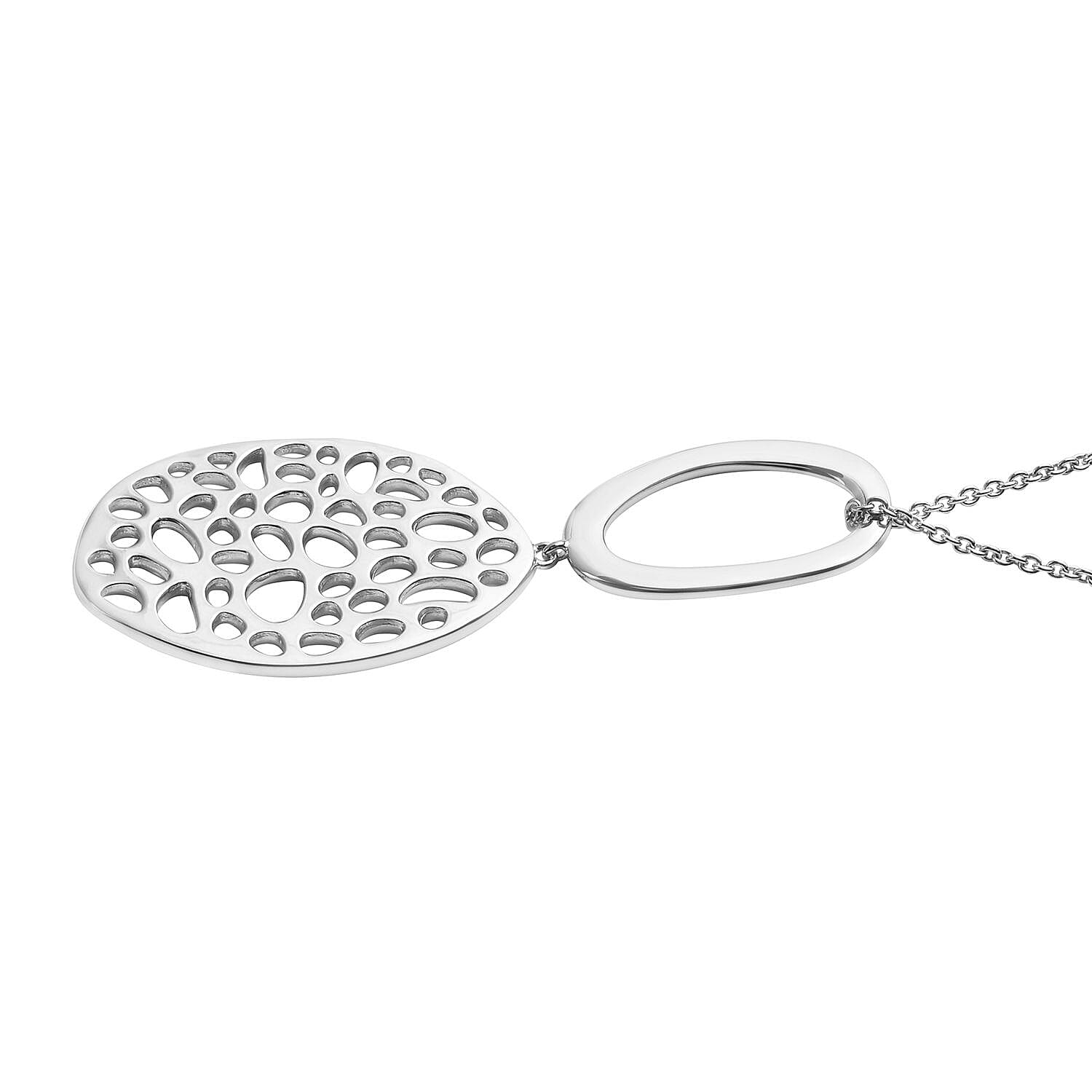 RACHEL GALLEY Rhodium Overlay Sterling Silver Pendant with Chain (Size 30) 3873546 3