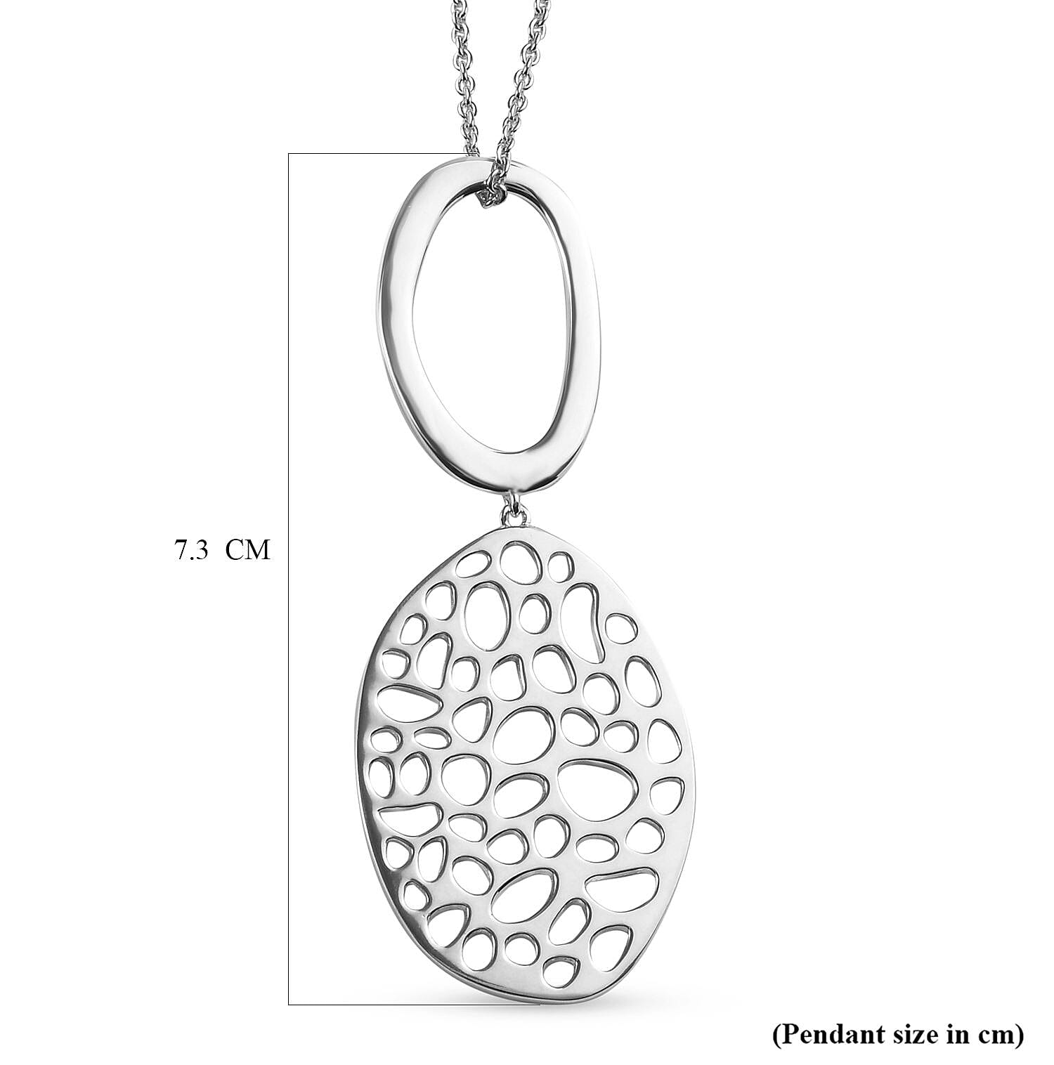 RACHEL GALLEY Rhodium Overlay Sterling Silver Pendant with Chain (Size 30) 3873546 5