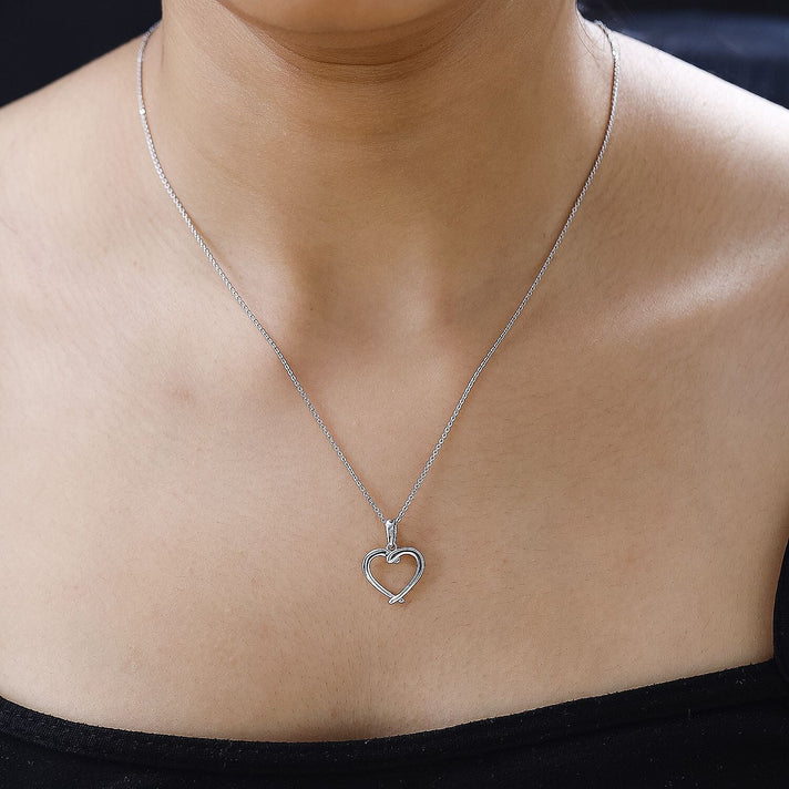 RACHEL GALLEY Rhodium Overlay Sterling Silver Pendant with Chain (Size 16/18/20) 3891131 2