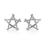 RACHEL GALLEY Rhodium Overlay Sterling Silver Star Earrings (with Push Back)
