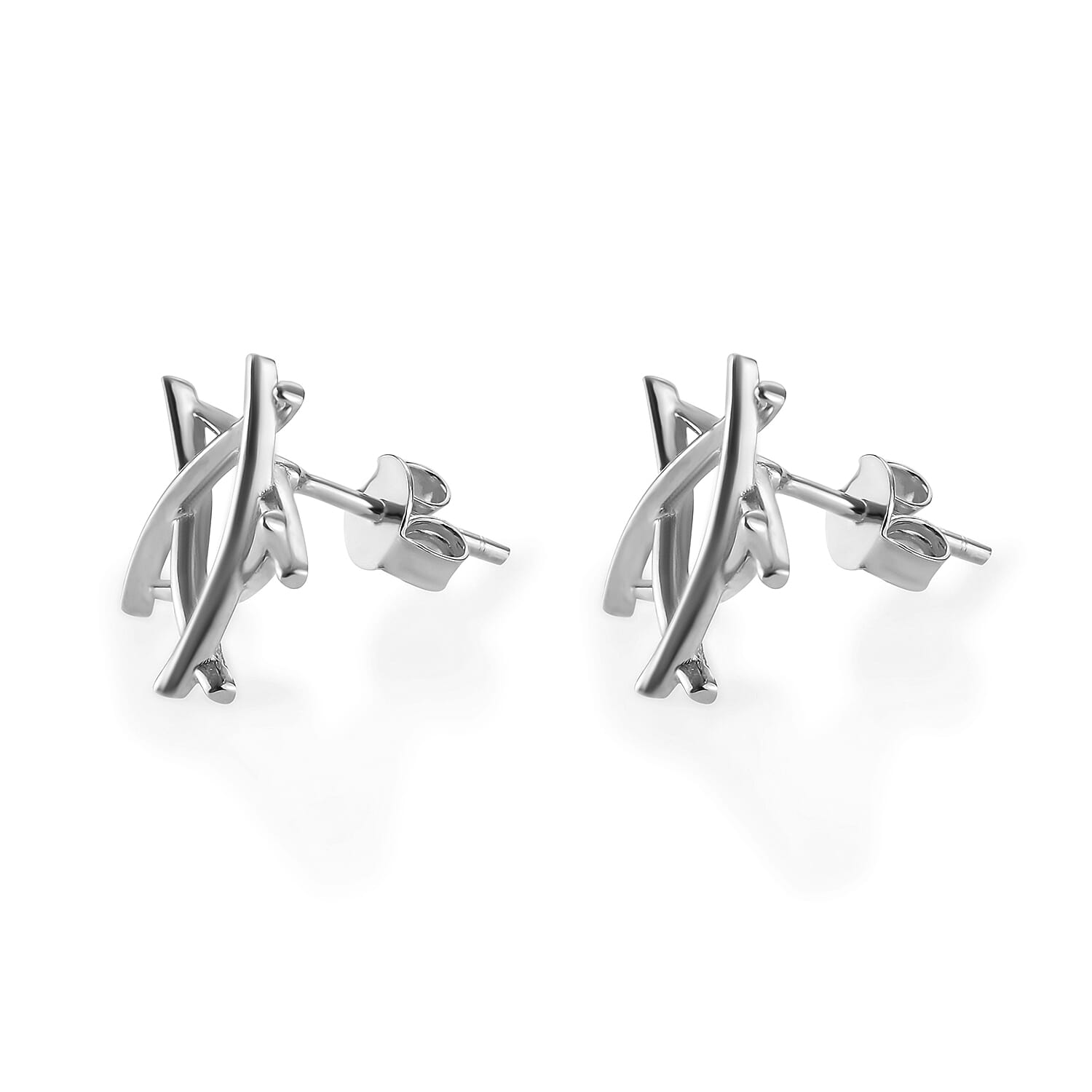 RACHEL GALLEY Rhodium Overlay Sterling Silver Star Earrings (with Push Back) 3853682 7