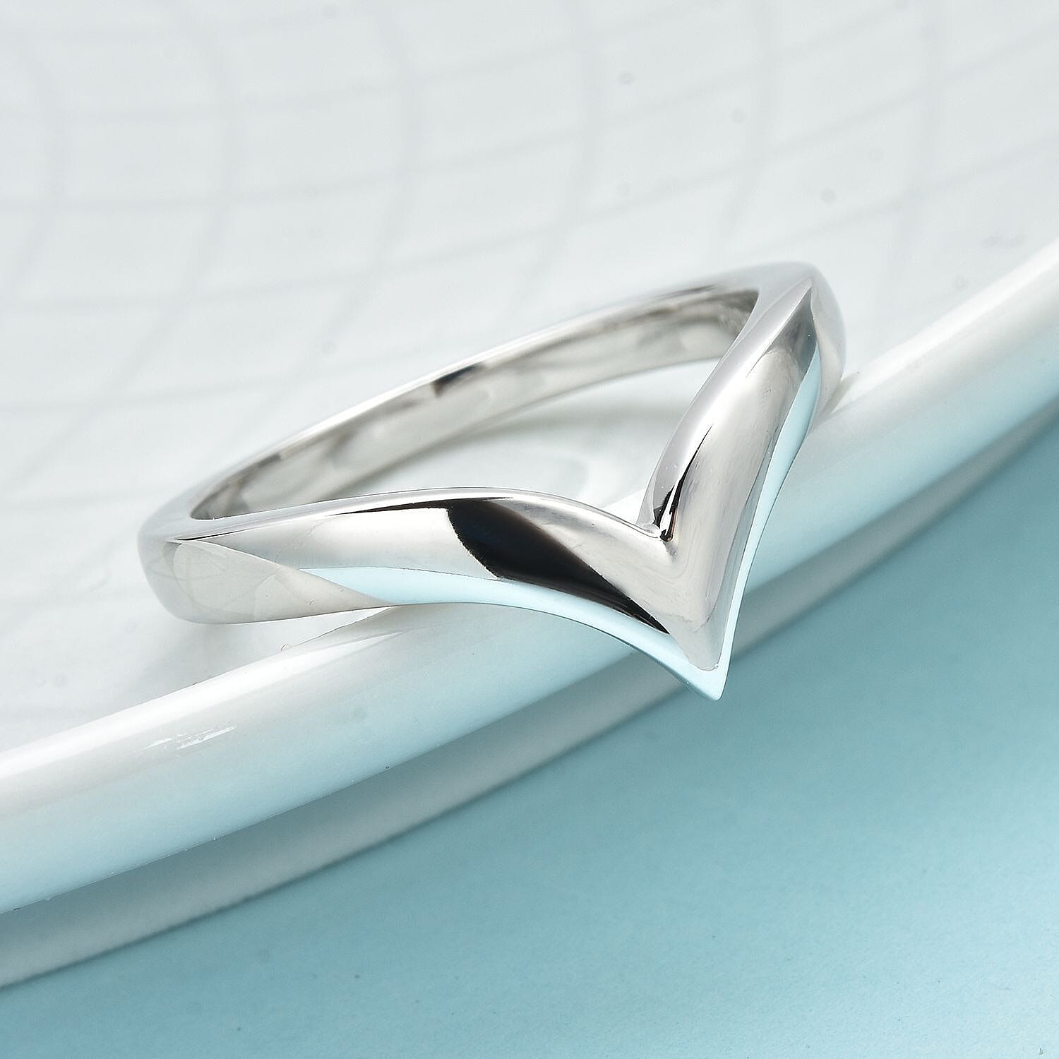 RACHEL GALLEY Rhodium Overlay Sterling Silver Wishbone Ring 3890063 1