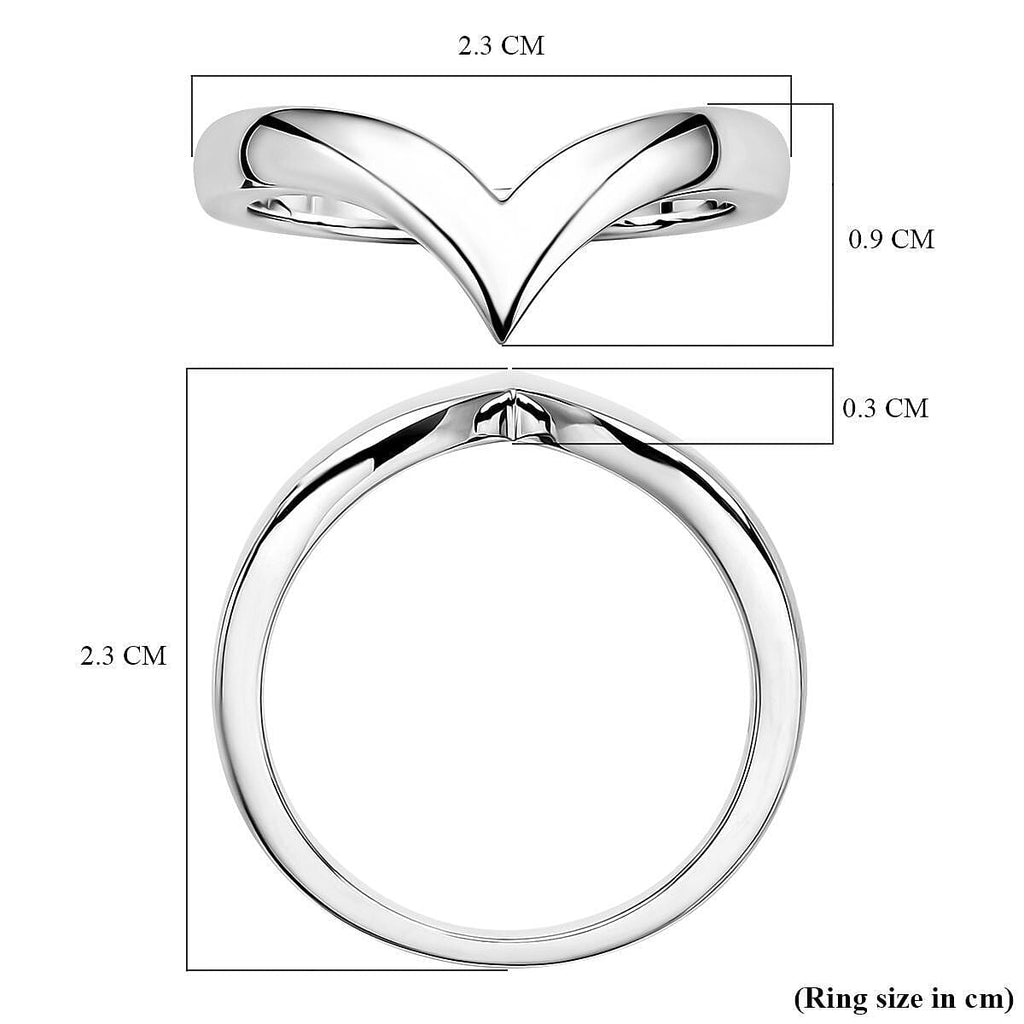 RACHEL GALLEY Rhodium Overlay Sterling Silver Wishbone Ring