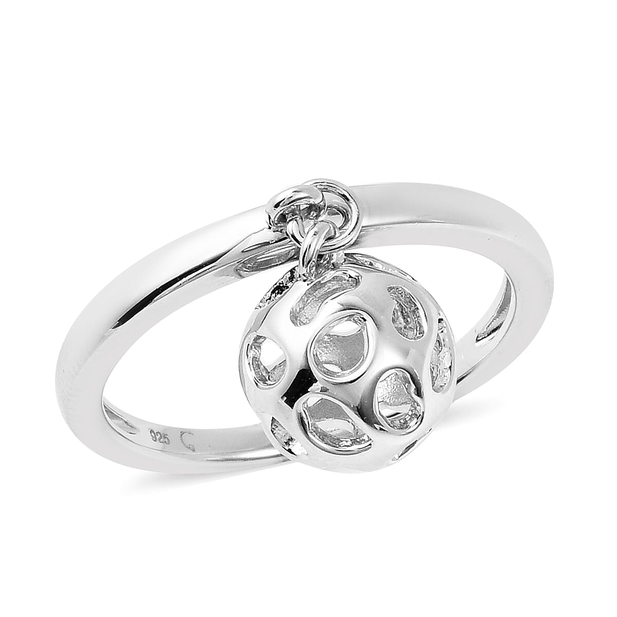 RACHEL GALLEY Rhodium Plated Sterling Silver Lattice Globe Ring 3357157 0