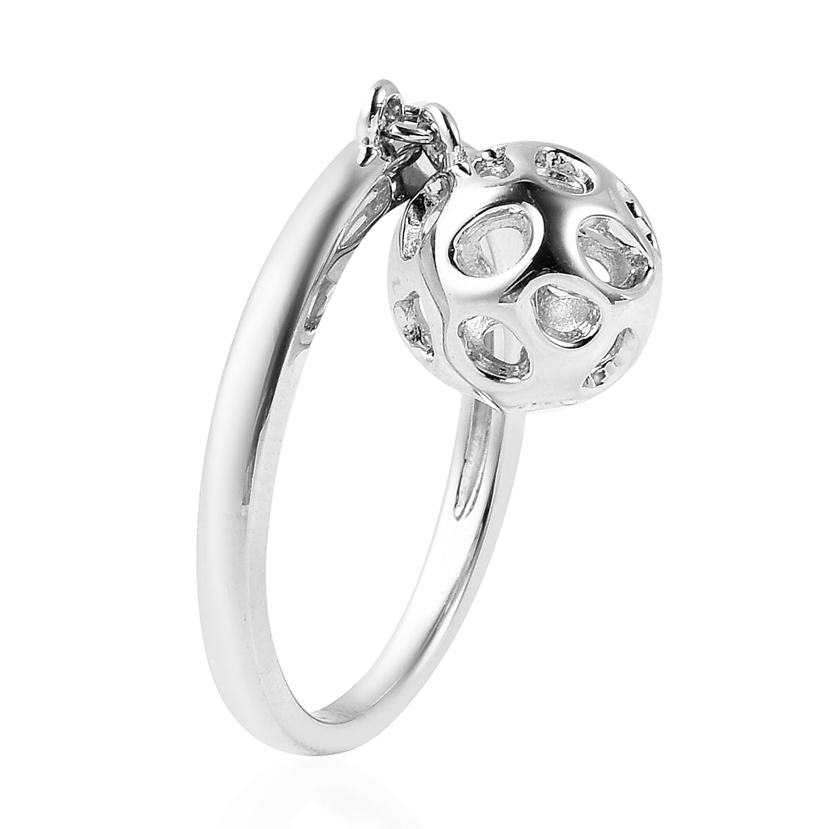 RACHEL GALLEY Rhodium Plated Sterling Silver Lattice Globe Ring 3357157 4