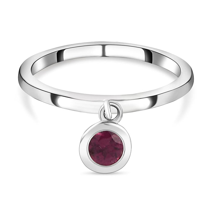 RACHEL GALLEY Rhodolite Garnet Charm Band Ring in Rhodium Overlay Sterling Silver 8881242 1