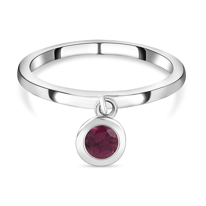 RACHEL GALLEY Rhodolite Garnet Charm Band Ring in Rhodium Overlay Sterling Silver 8881250 1
