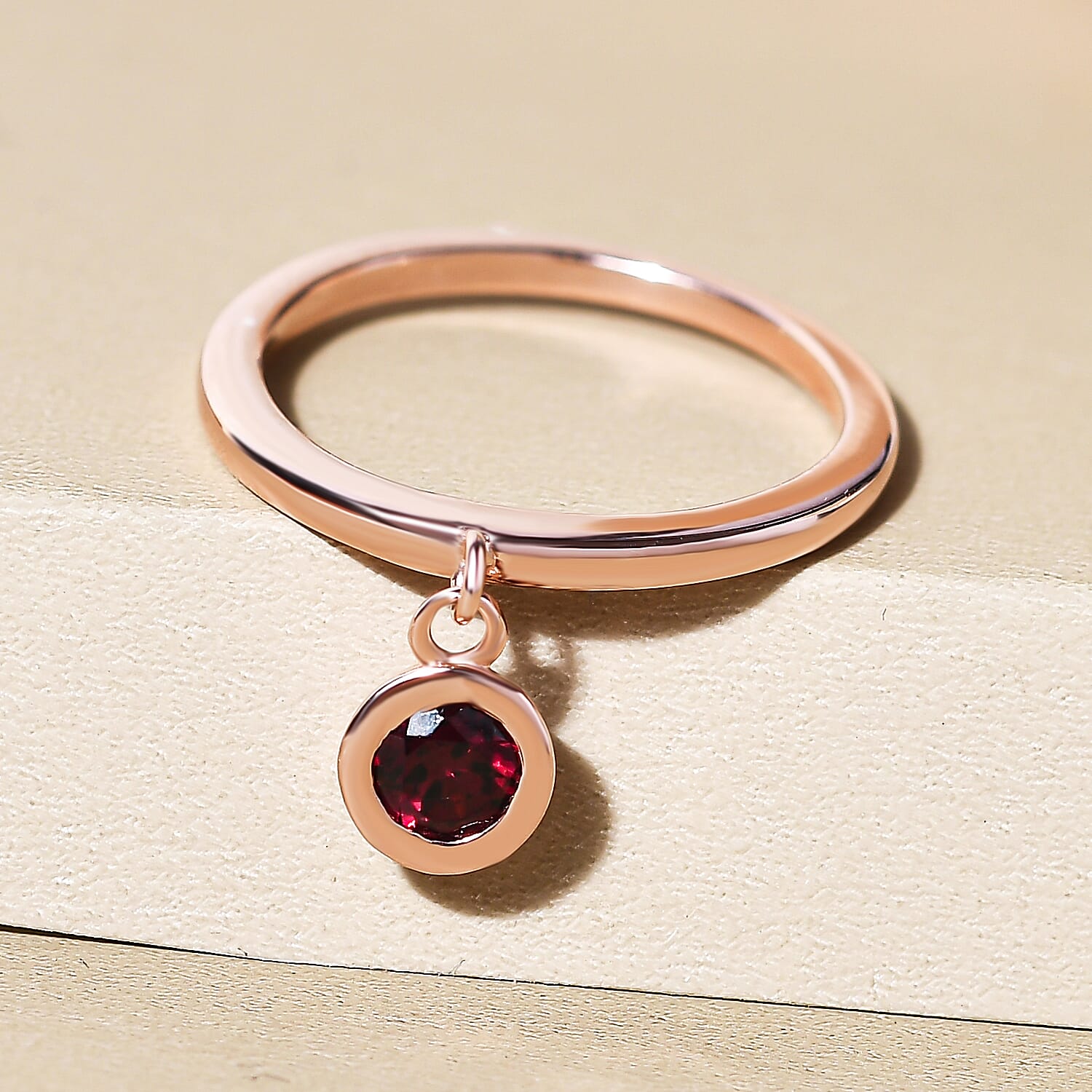 RACHEL GALLEY Rhodolite Garnet Charm Band Ring in Vermeil Rose Gold Overlay Sterling Silver 8881254 2