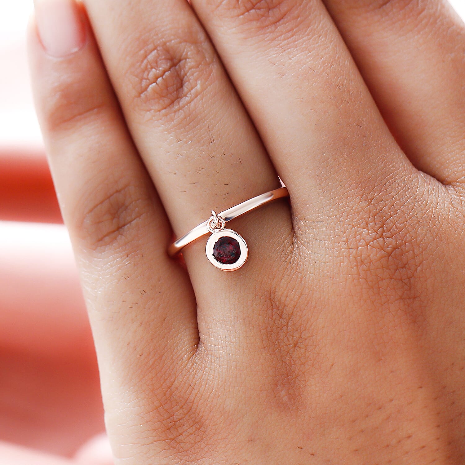RACHEL GALLEY Rhodolite Garnet Charm Band Ring in Vermeil Rose Gold Overlay Sterling Silver 8881256 2