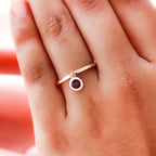 RACHEL GALLEY Rhodolite Garnet Charm Band Ring in Vermeil Rose Gold Overlay Sterling Silver