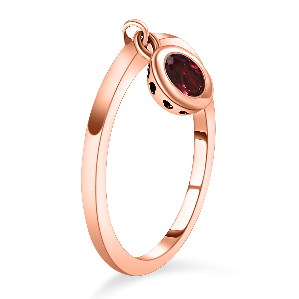 RACHEL GALLEY Rhodolite Garnet Charm Band Ring in Vermeil Rose Gold Overlay Sterling Silver 8881259 3