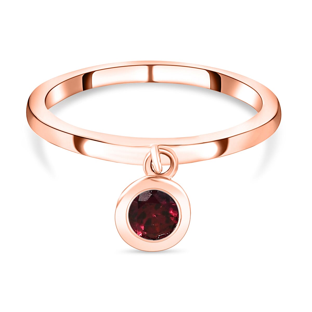 RACHEL GALLEY Rhodolite Garnet Charm Band Ring in Vermeil Rose Gold Overlay Sterling Silver 8881263 0