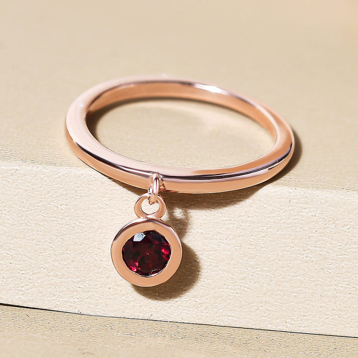 RACHEL GALLEY Rhodolite Garnet Charm Band Ring in Vermeil Rose Gold Overlay Sterling Silver 8881263 2